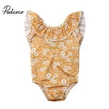 От 1 до 6 лет детский купальный костюм для девочек, купальный костюм с цветочным принтом, детский купальный костюм, бикини, танкини, летний купальный костюм для маленьких девочек