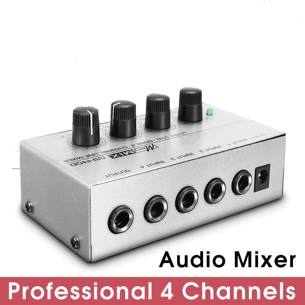 

Portable 12V for Ultra-compact 4 Channel Music Mixing Audio Sound Mixer DJ Console DJ Mezclador For Audio PC Karaoke