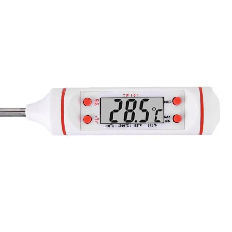 

1Pc Digital Meat Thermometer Probe Stainless Steel Cooking BBQ MeatKitchen Food Milk Liquid Probe Thermometer White Kitchen Tool