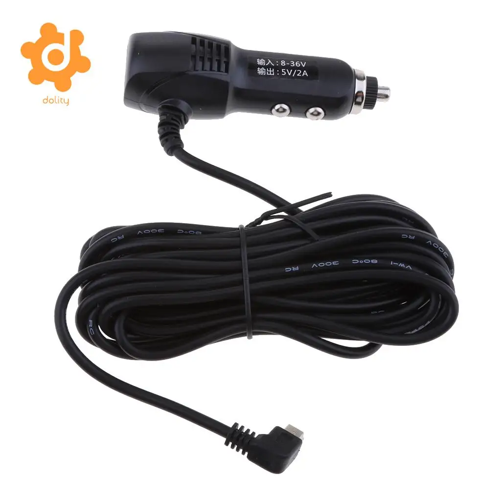 

dolity Car Lighter Charger 8/36V to 5V2A Quick Charge Mini USB Right Cable GPS DVR