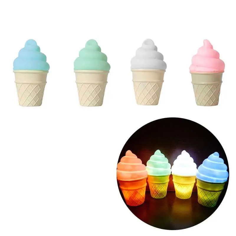 

Ice Cream Cone Shaped Desk Table LED Atmosphere Night Light Ice Cream Shaped Nightlight Desk Table Light LED Night Lamp
