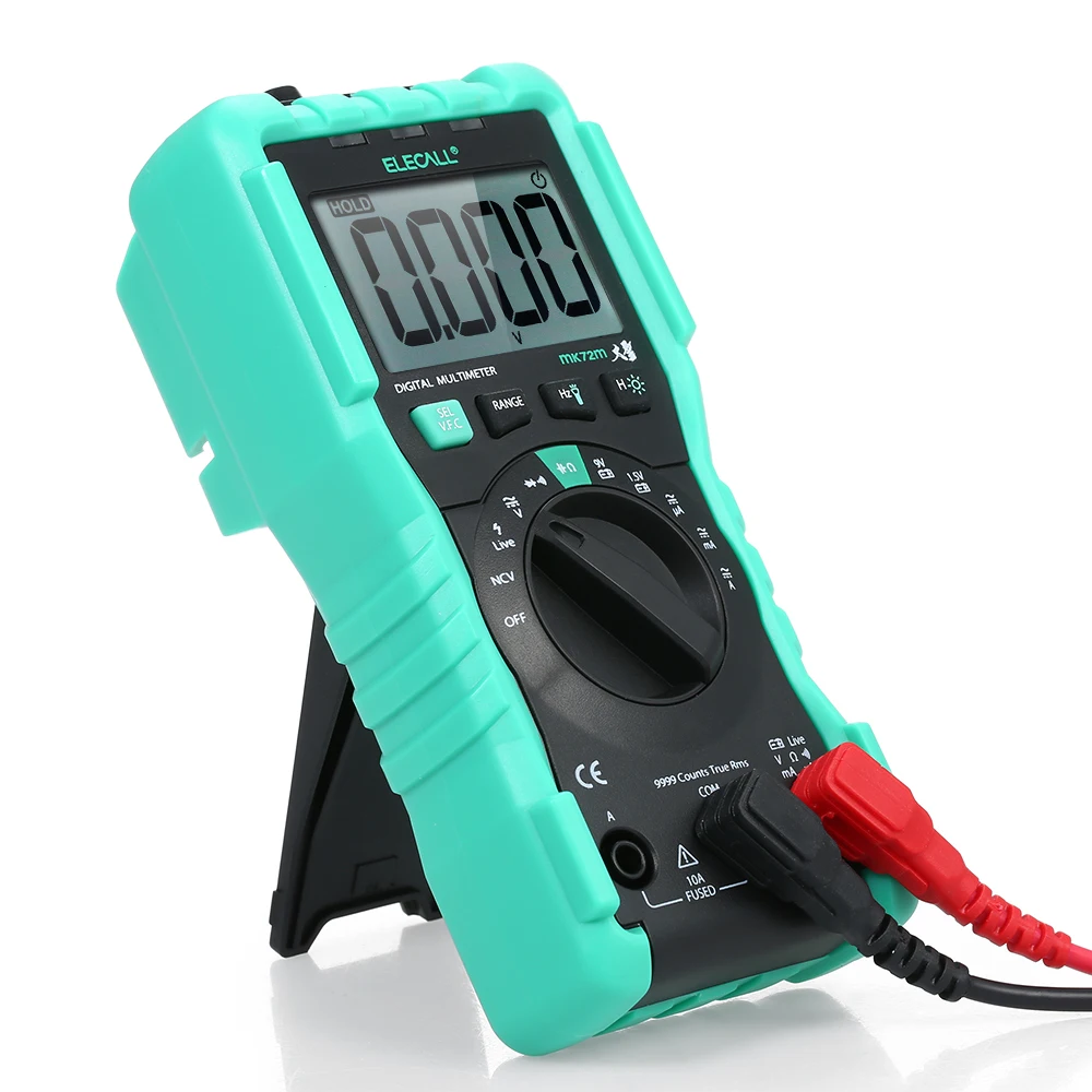 

Digital Multimeter True-RMS 9999 Counts Multi Meter NCV Voltmeter Ammeter ESR Meter with Probes Tester Preventing Burning Design