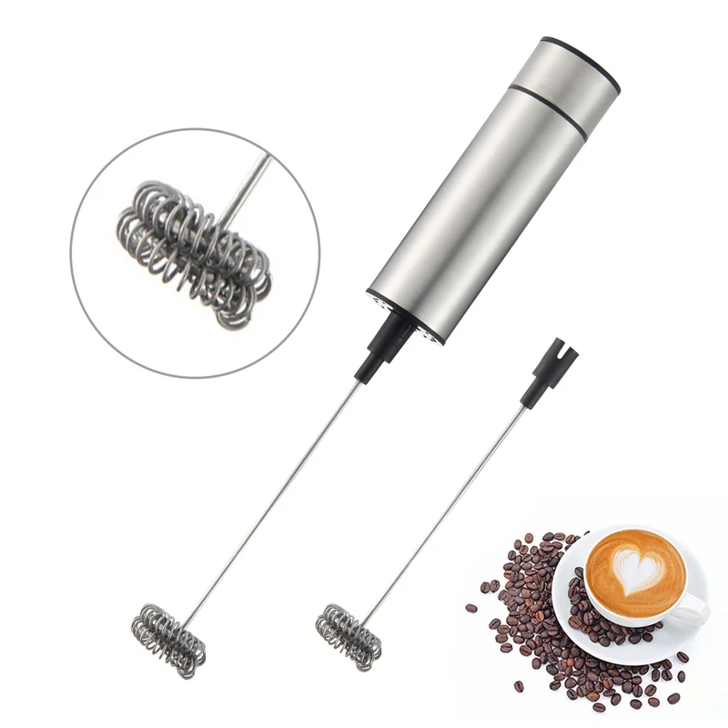 

Hot Electric Handheld Milk Frother Foamer Double Spring Whisk Head Agitator Blender Mixer Stirrer Coffee Maker Tool