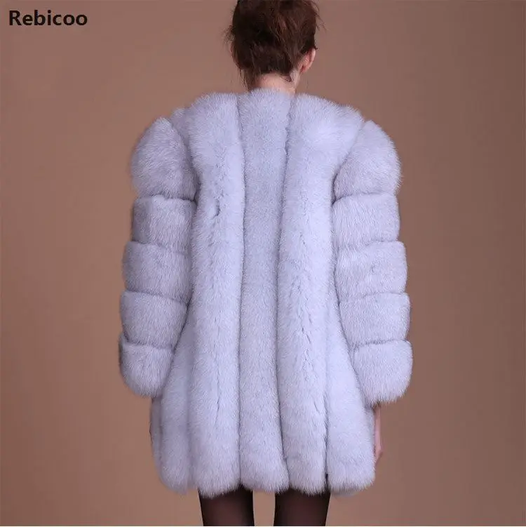 Rebicoo الخريف الشتاء جديد طويل سميكة يندبروف ضبابي فو الفراء معطف سترة الزي أعلى نوعية جيدة النسخة زائد حجم Rebicoo الخريف الشتاء جديد طويل سميكة يندبروف ضبابي فو الفراء معطف سترة الزي أعلى نوعية جيدة النسخة زائد حجم