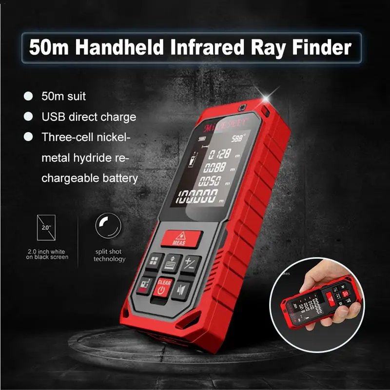 

5M S2 Handheld Rechargeable Range Finder High-Precision Measuring Room Electronic Infrared Ray Ruler