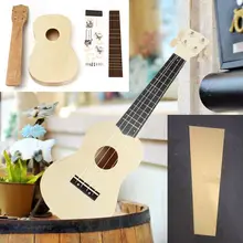 21 дюймов DIY миниатюрная гитара укулеле ручной сборки незавершенной руководство кленовый деревянный гриф из розового дерева миниатюрная гитара укулеле с корпусом с круглой горловиной+ гитара Запчасти