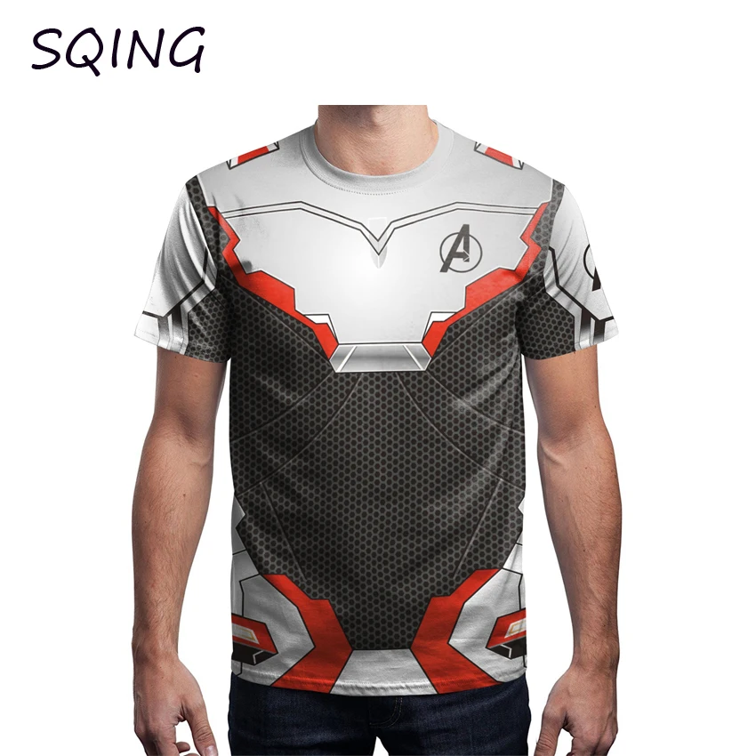 SQING Anime Cosplay Avengers Endgame 3D T-shirt Quantum Realm Superhero Iron Man Cosplay Costumes Halloween Costumes for Man