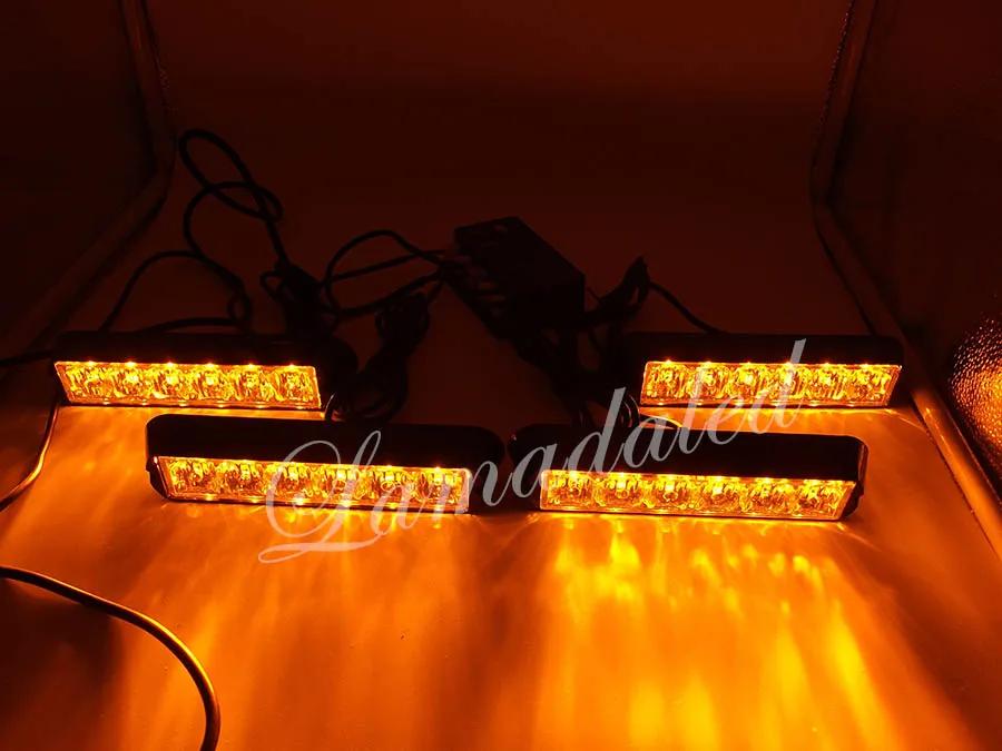 4x6LED флэш-Предупреждение света для полицейской машины стробоскоп Решетка огни грузовик боковой поверхностного монтажа лампа для поворотников красный синий янтарь белый