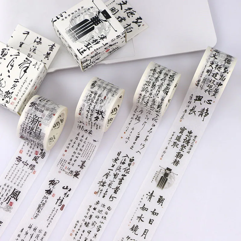 Китайский w57 Poetry Calligra Pattern f12 Stikcer School t19 модный канцелярская бумажная лента для
