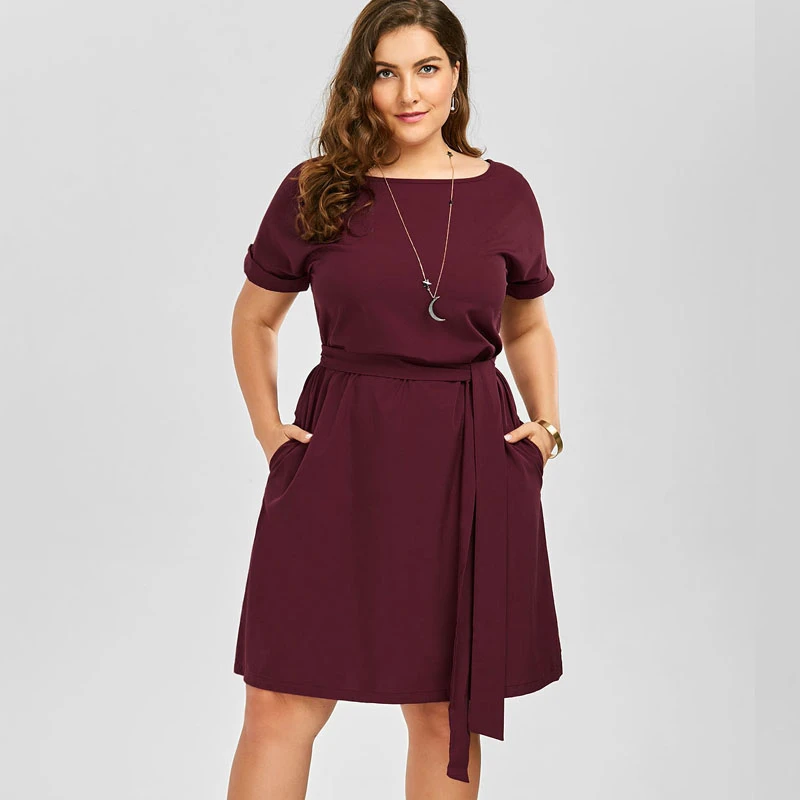 plus size knee length summer dresses