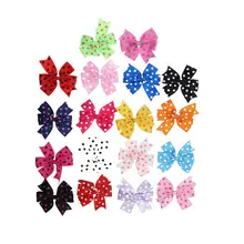 18 шт. заколки для волос в горошек для маленьких девочек, ленты, изысканные банты для волос, заколки-пряжки для волос для девочек