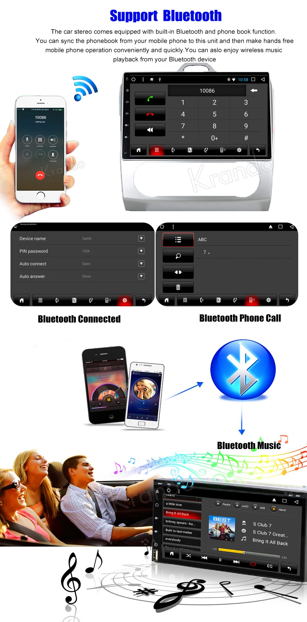 Discount Krando Android 8.1 10.1" IPS Full touch Big Screen car Multmedia system for FORD FOCUS 2005-2007 audio player gps navigation 4