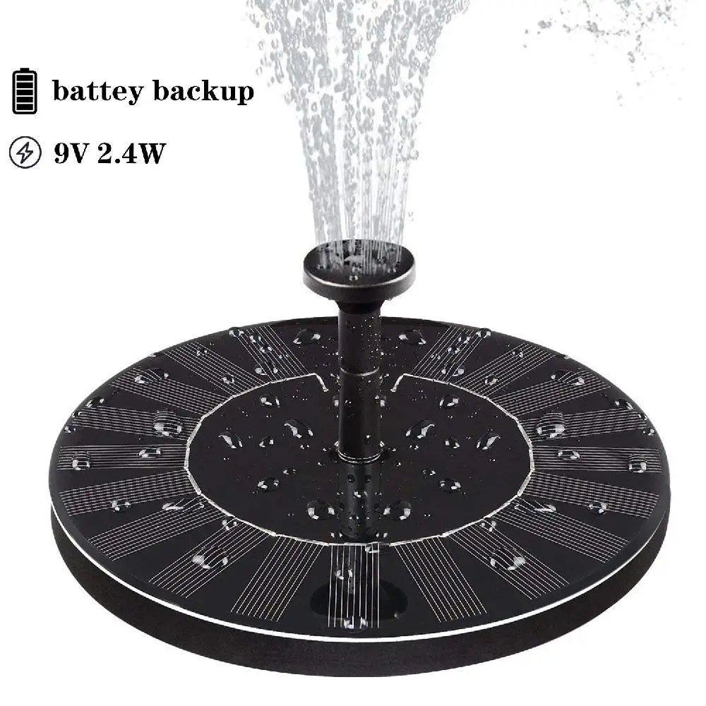 2.4W Mini Solar Fountain Solar Water Fountain Garden Pool Pond Outdoor Solar Panel Fountain Floating Fountain Garden Decoration