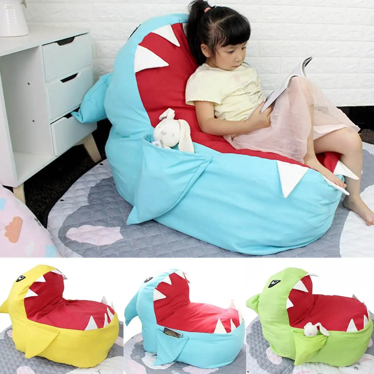 Children Seat Sofa Kids Bean Bag Cartoon Shark Skin Upscale Baby Chair Toddler Nest Puff Seat Bean Chair Only Cover No Filling Children Seat Sofa Kids Bean Bag Cartoon Shark Skin Upscale Baby Chair Toddler Nest Puff Seat Bean Chair Only Cover No Filling