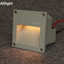 Алюминий Led светильник для террасы квадратный лесенка пол Встроенный 1 Вт/3 Вт 220 В Indoor/наружное освещение подземные лампы для мотоциклов светильники