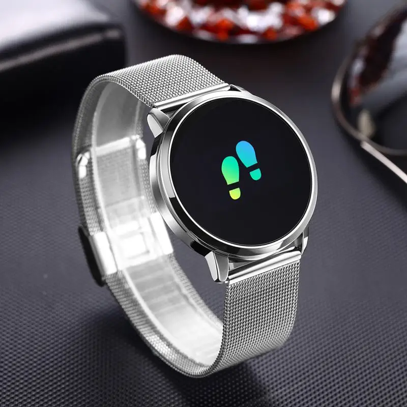 Upgrade BELOONG Q8 Rose Gold Smart Uhr Mode Elektronik Männer Frauen Wasserdichte Sport Tracker Fitness Armband Smartwatch