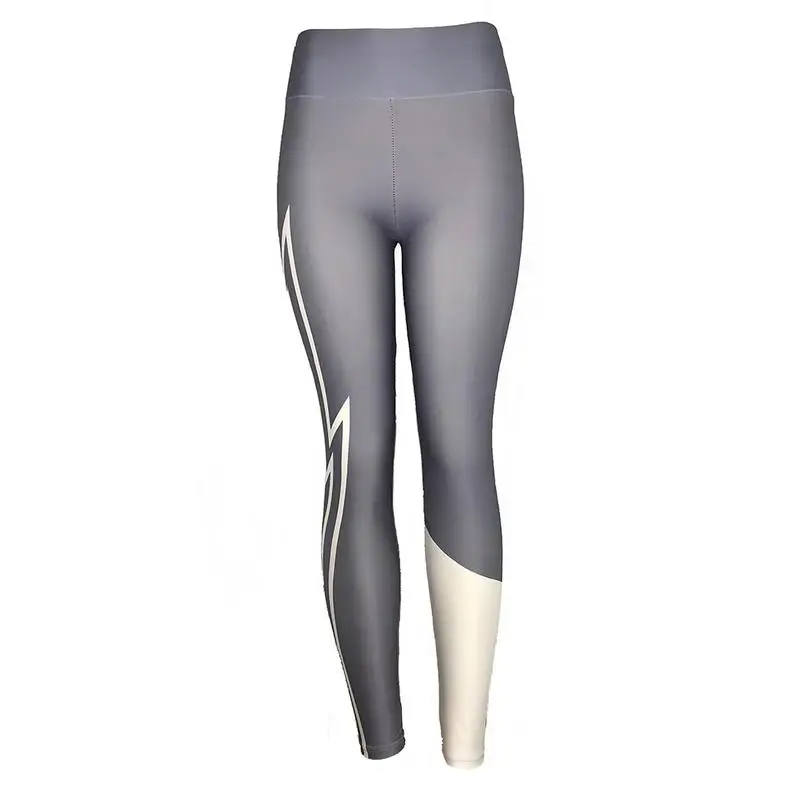 

Digital Geometric Lightning Print Leggings Women Hip Lifting Up High Waist Sports Leggings Casual Simple Soft Style Bottoms New