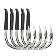 10 шт. 4#/8#/12#/14#/16# утолщенный плоский корпус колючий рыболовный крючок Карп из углеродистой стали рыболовный крючок с резиновой втулкой