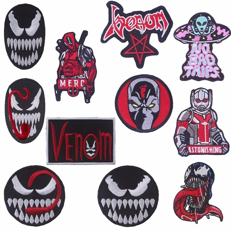 

Pulaqi Movie Stars Patches Embroidered Sticker UFO Venom Iron-on Sew-on Decor For Clothing Bag Jeans Hat Garment Accessories