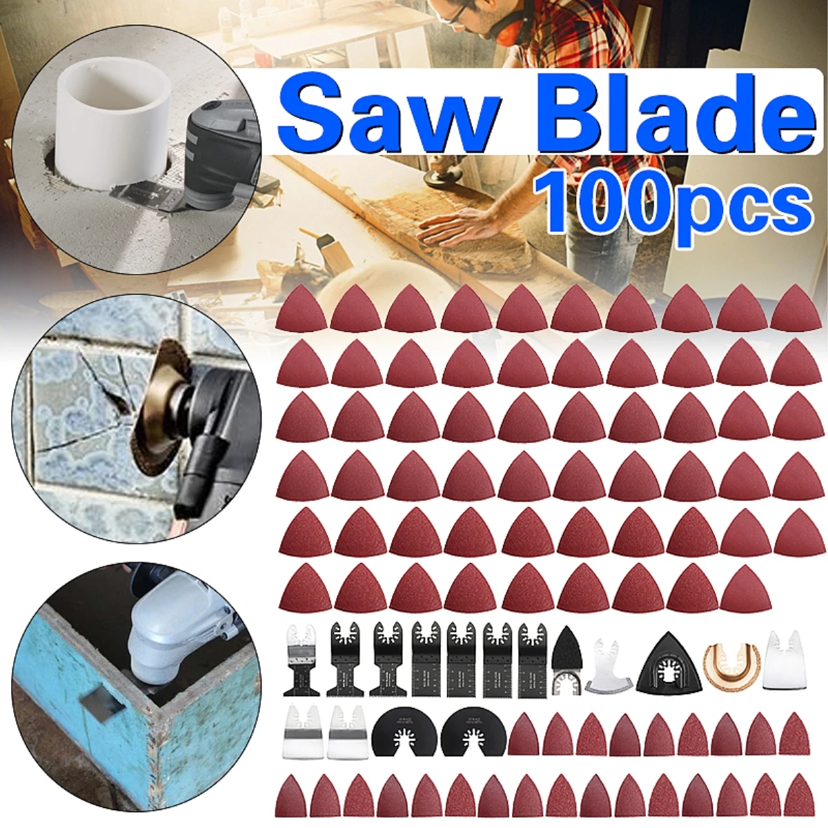 Koop 100 stks Multitool Zaagblad Oscillerende Blade Multi Tool Circulaire Zaagbladen Voor Vernieuwer Voor Fein Multimaster Hout Snijden Ki