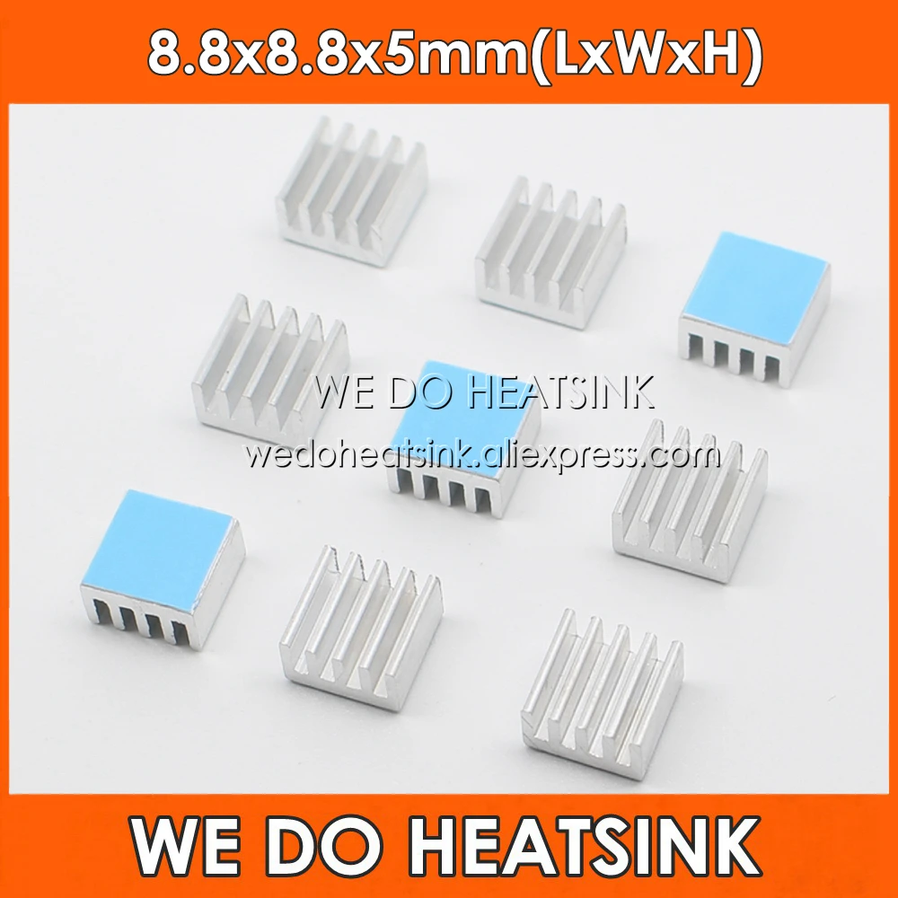 10 шт. алюминиевые радиаторы 8 8x8 8x5 мм с теплопроводной лентой 3M 8810|heatsink 10pcs|heat