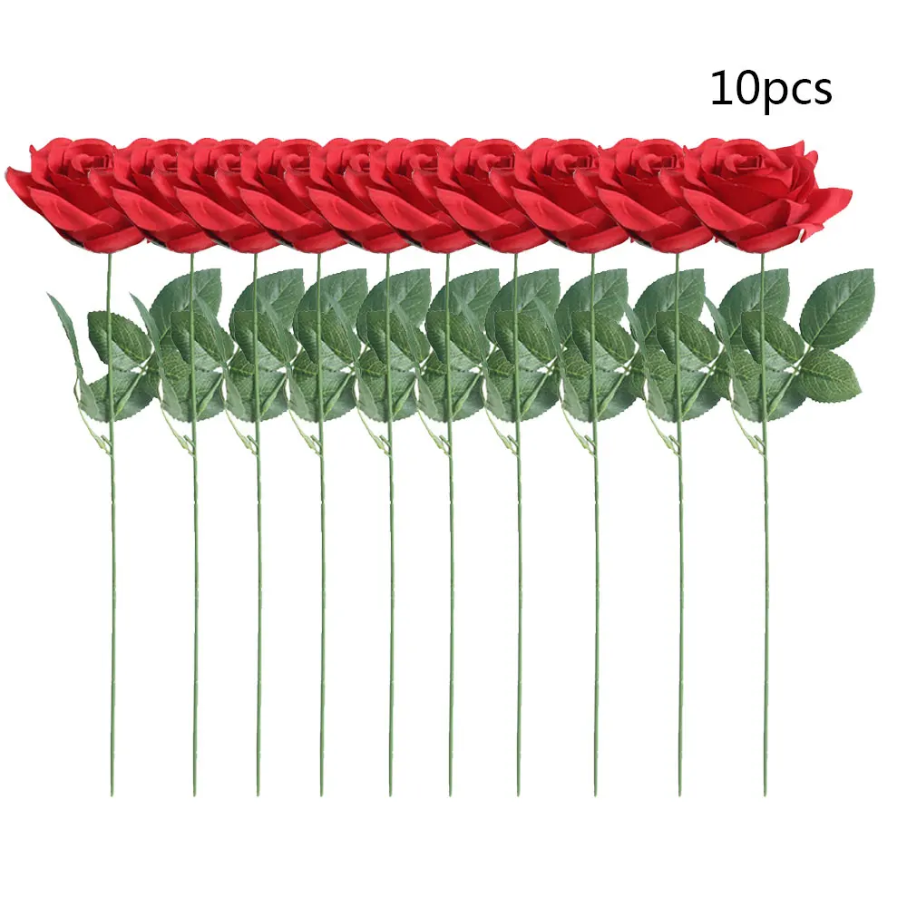 10PCS Roses Artificial Flowers High Quality Rose Wedding Flower Decoration Marriage Shoes Hats Accessories Silk Flower