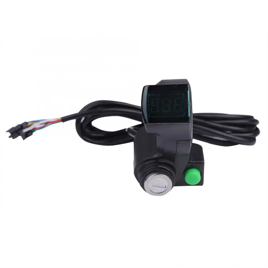 Cheap Electric Bicycle Accessories Electric Bike Thumb Accelerator Display Battery Voltage Key Switch Lock With Power Switch E-bike 1