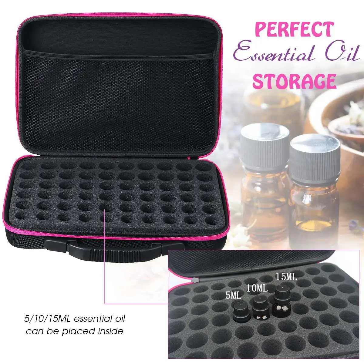 زيت طبيعي حقيبة التخزين 60 زجاجات 5ML10ML 15 مللي المحمولة السفر عطر زيت طبيعي زجاجة المنظم حقيبة جمع حالة