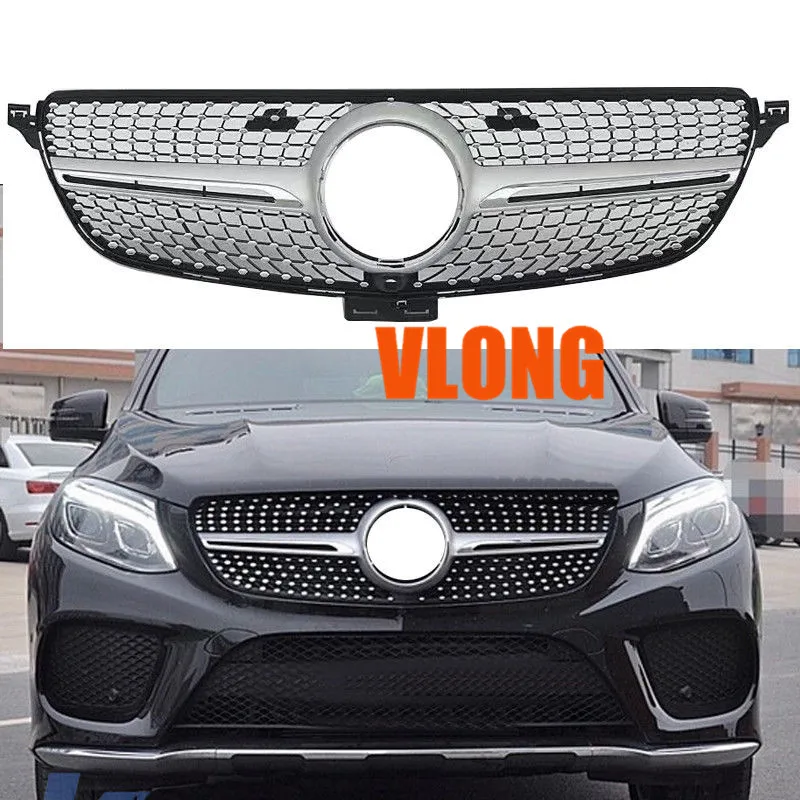 Diamond Grille Coupe 4Matic Black Chrome Front Racing Grill 2015 2018