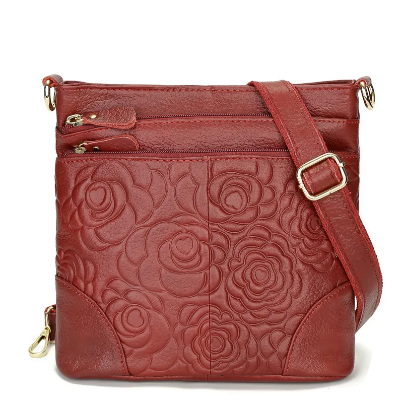 

Kajie 2018 Genuine Leather Cross Body Bags Designer Handbags High Quality Flower Tote Women Shoulder Messenger Bag Female