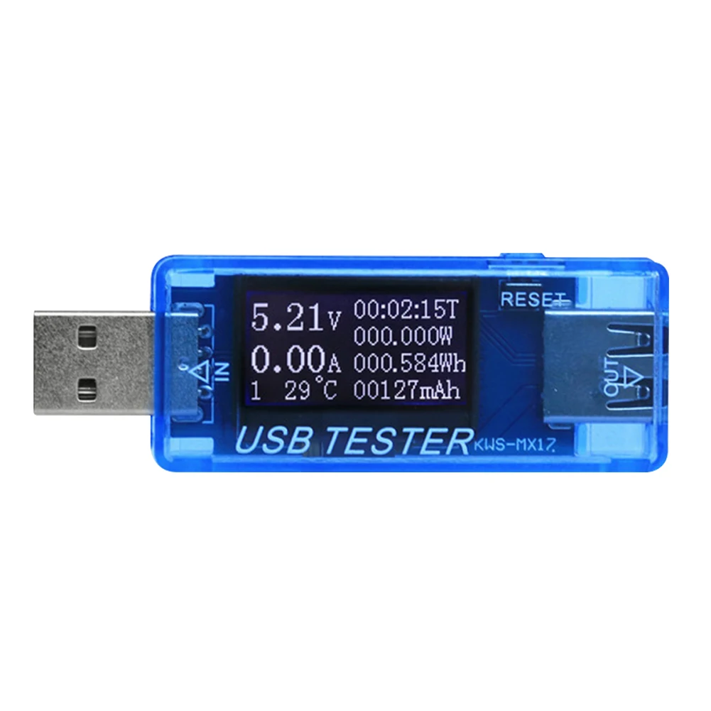 

LCD Current And Voltage Tester Detector Electrical Power Displays Current Digital USB Multi Function Tools
