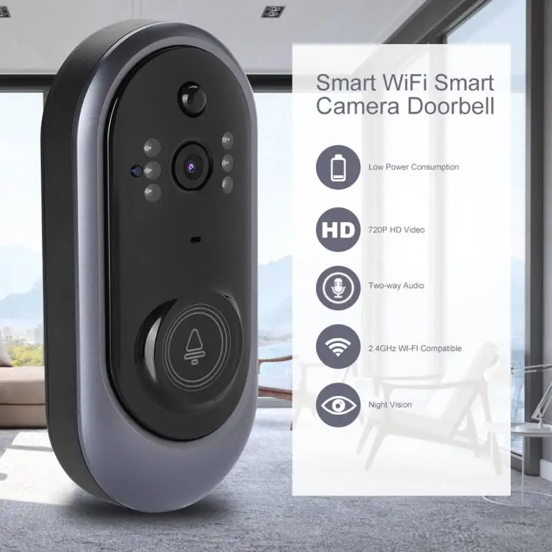 

HD720P Smart Wireless WiFi HD Smart Camera Doorbell IR Video Intercom Doorphone for Home Security support SD card 8G/16G/32G
