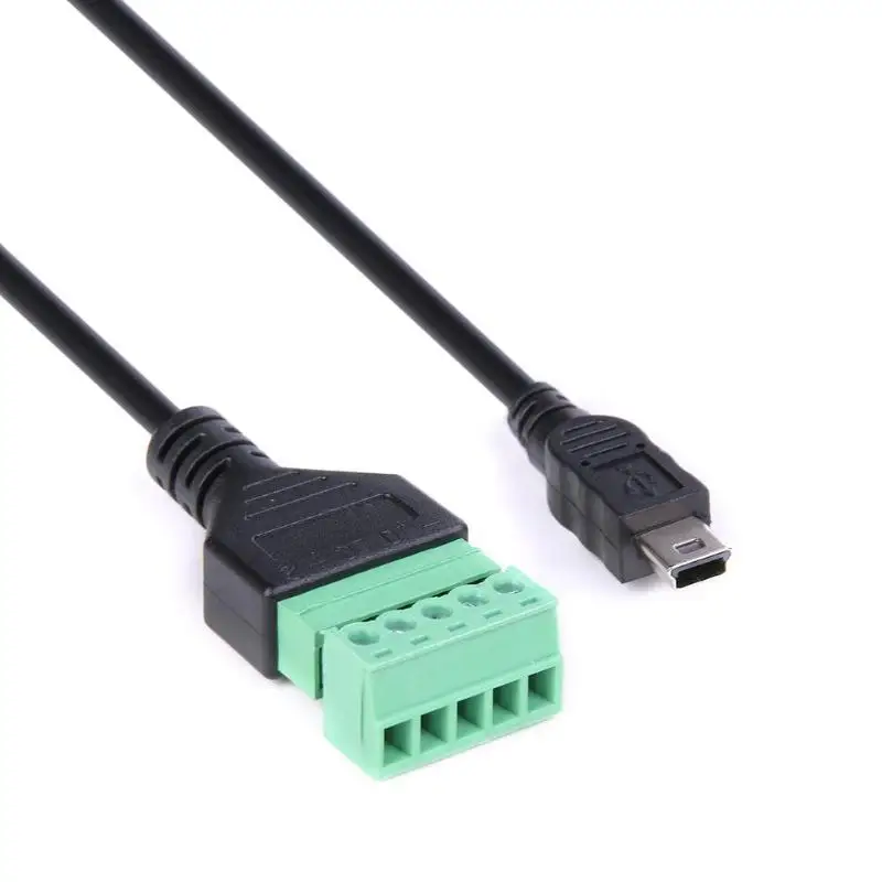 Мини USB мужчина до 5 Pin разъем w/щит переходник для кабельных наконечников