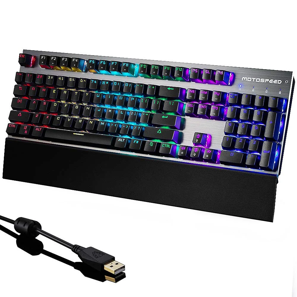 

Motospeed Ck108 Usb Rgb Mechanical Gaming Keyboard Hand Rest- Switch