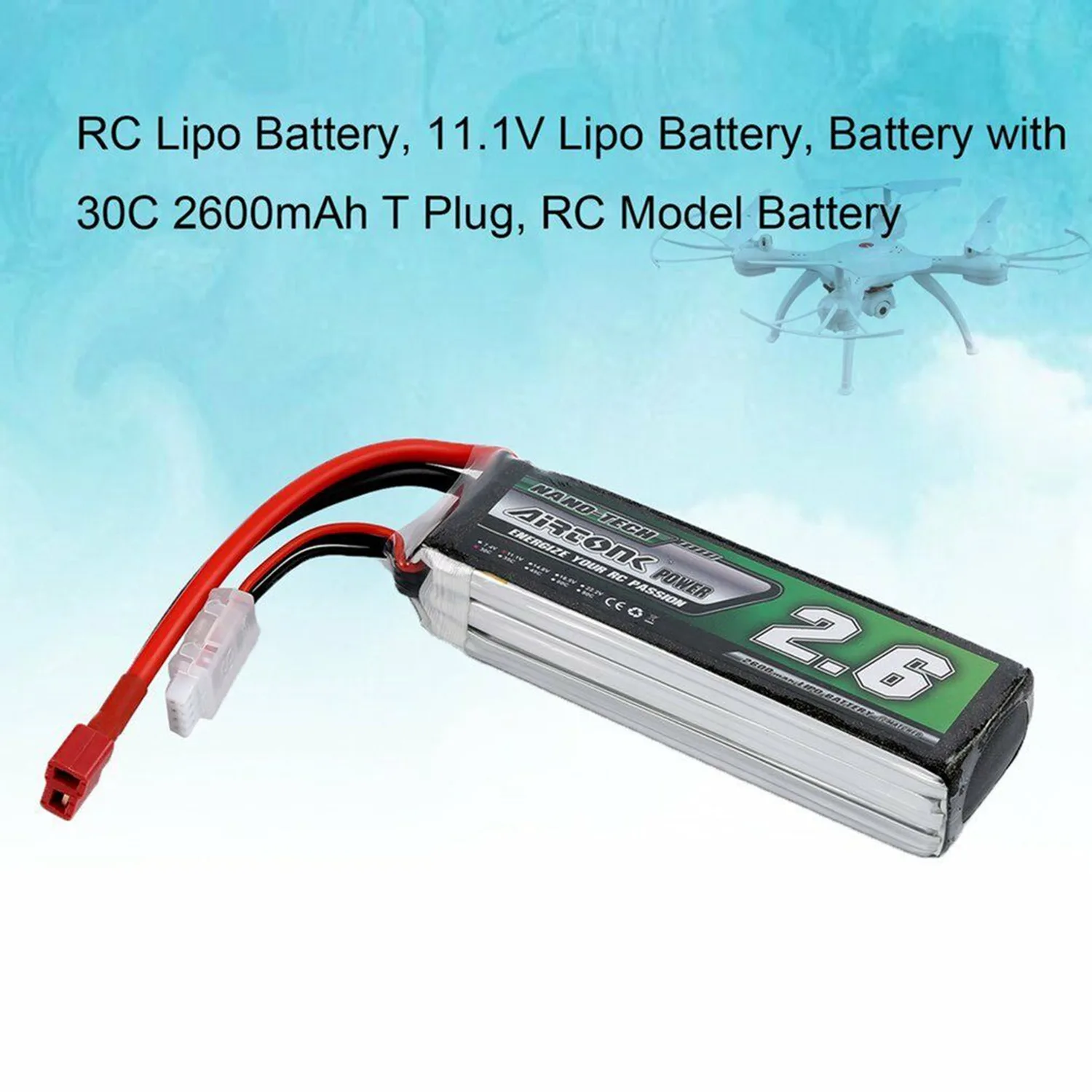 Airtonk power 11 1 V 2600 Mah 30C 3 S P Lipo батарея T Разъем для Rc Дрон автомобиля|Комплекты батарей|