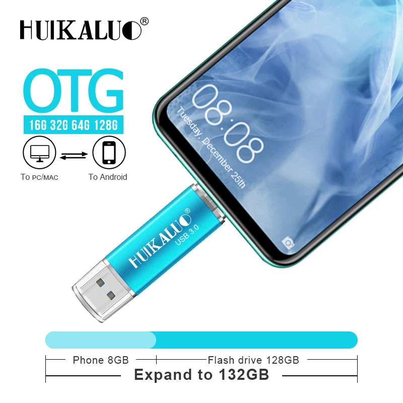 Новые яркие Портативный USB 3 0 Flash Drive OTG накопитель 16 ГБ 32 64 и 128 для Smart