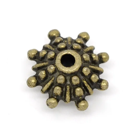 

50 Bronze Tone Snowflake Spacer Beads 12x12mm (B14571)