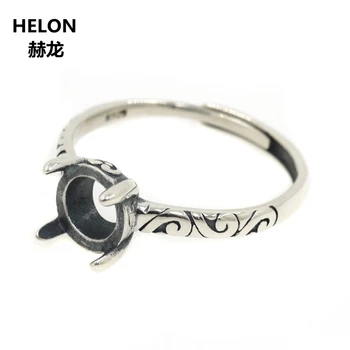 

Wholesale 20pcs/lot 100% 925 Sterling Silver Engagement Wedding Ring for Women 6x6mm 7x7mm 8x8mm Round Cabochon Semi Mount Ring