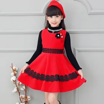 

Spring Autumn New Pattern Korean Rabbit's Hair Dress Kids Dresses For Girls