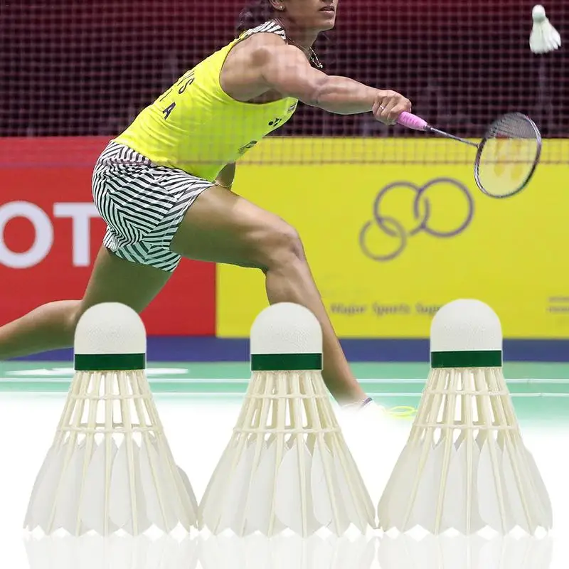 

3 Pack Super Durable Badminton Shuttlecock Goose Feather Cork Wood Head