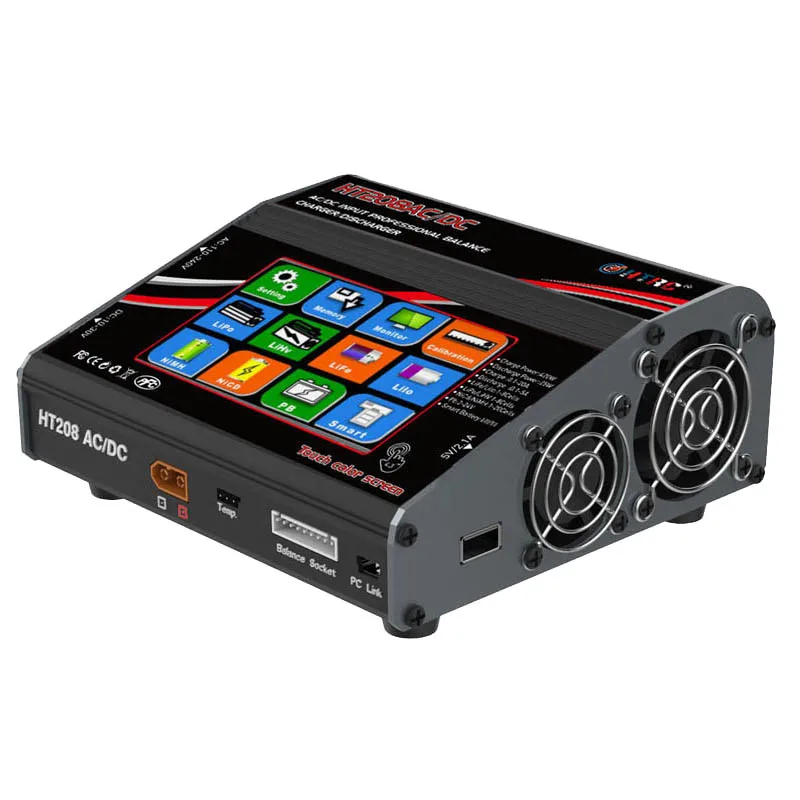 

HTRC Eu Plug Htrc Ht208 Ac Dc 420W 20A Lcd Press Screen Balance Charger Discharger For 1-8S Lilon Lipo Life Lihv Nicd Nim PB