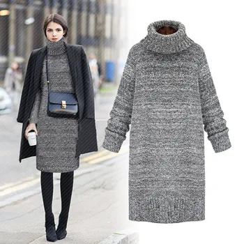 

Autumn And Winter New Pattern Thickening Keep Warm Sweater Fashion Women's Long Loose Coat
