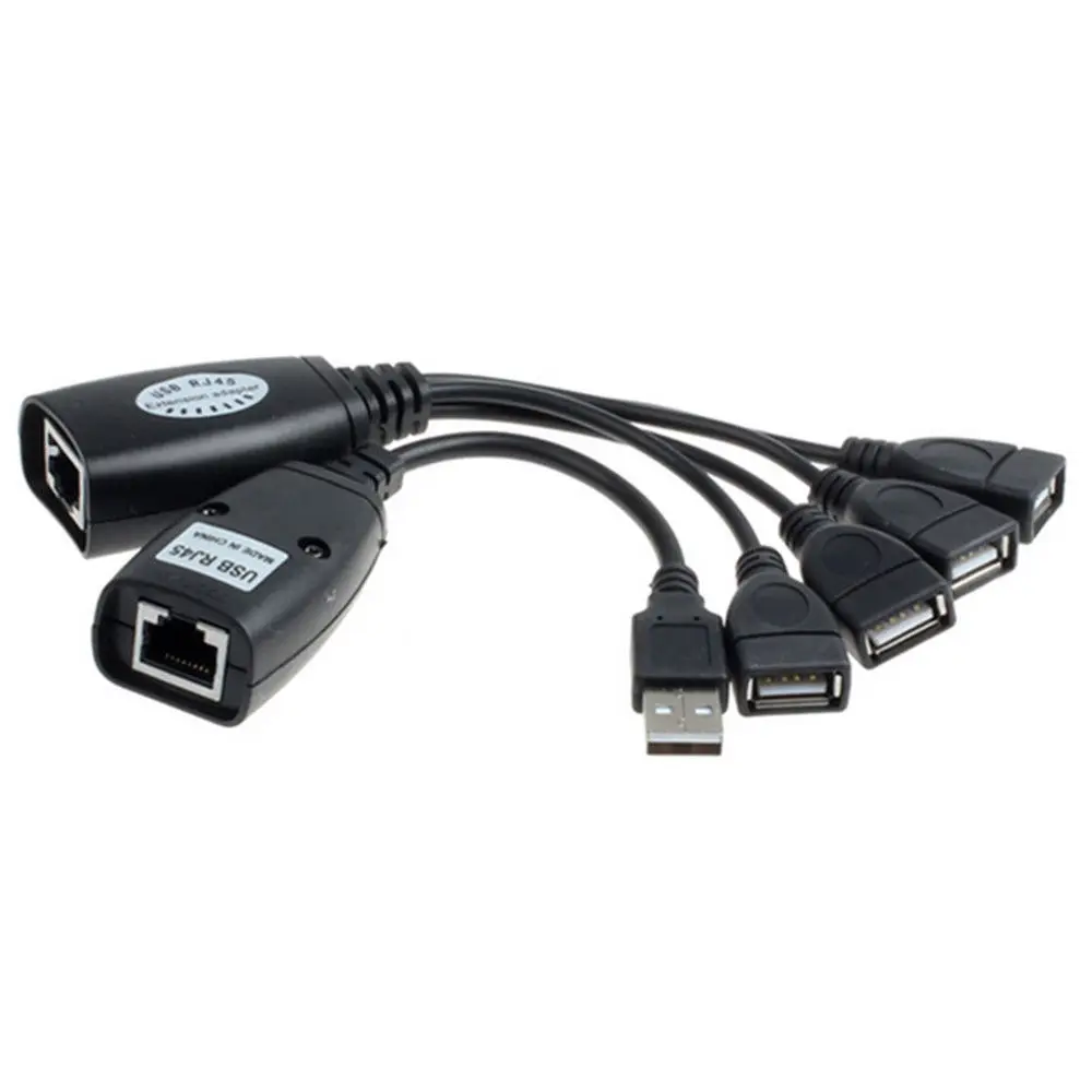 Ethernet RJ45 до 4 USB 2 0 адаптер удлинитель более 150 футов Сетевой удлинитель| |