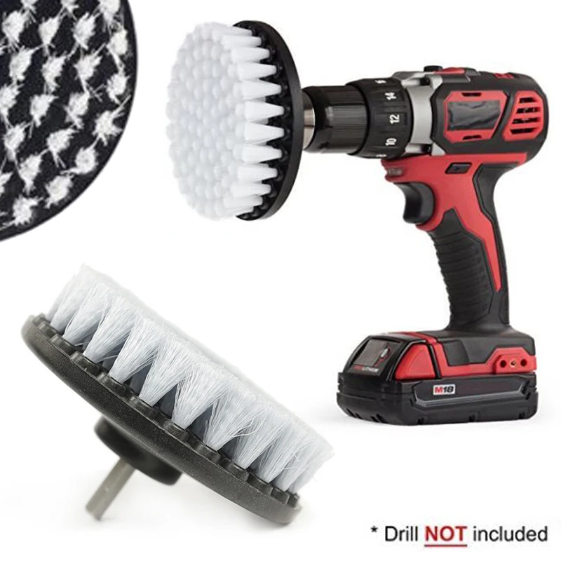 

1pc 5" Drill Powered Brush Head For Cleaning Car Carpet Bath Sofa Wooden Furniture Fabric White