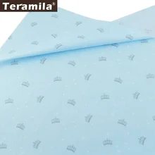 Teramila синяя Корона звезды дизайн Telas Tissu DIY шитье скрапбукинг Tecido саржа хлопок материал детская ткань для кукол