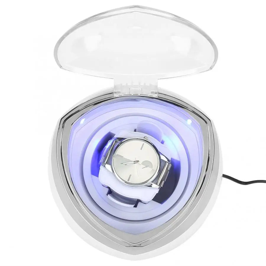

self-winding Portable Watch Winder Box Display Cases Automatic Rotating Blue LED Lighting EU Plug watch winder Box