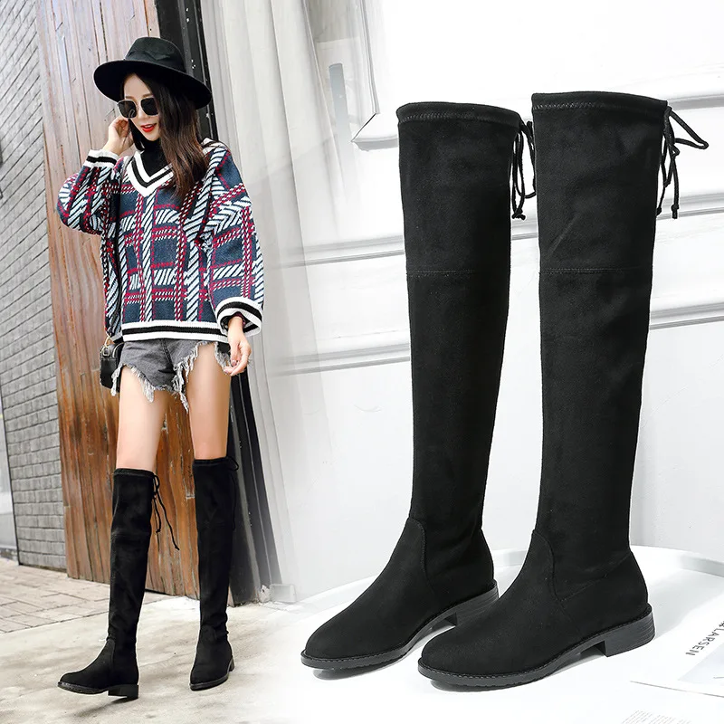 

Women's over-the-knee winter high stretch boots 2019 new style 2.1