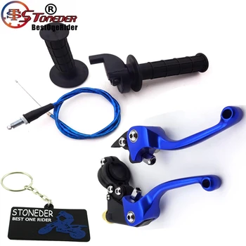 

STONEDER CNC Brake Clutch Lever Twist Throttle Handle Grip Cable For 50cc 70cc 110cc 125cc- 160cc CRF50 Lifan Apollo SSR IMP Pit