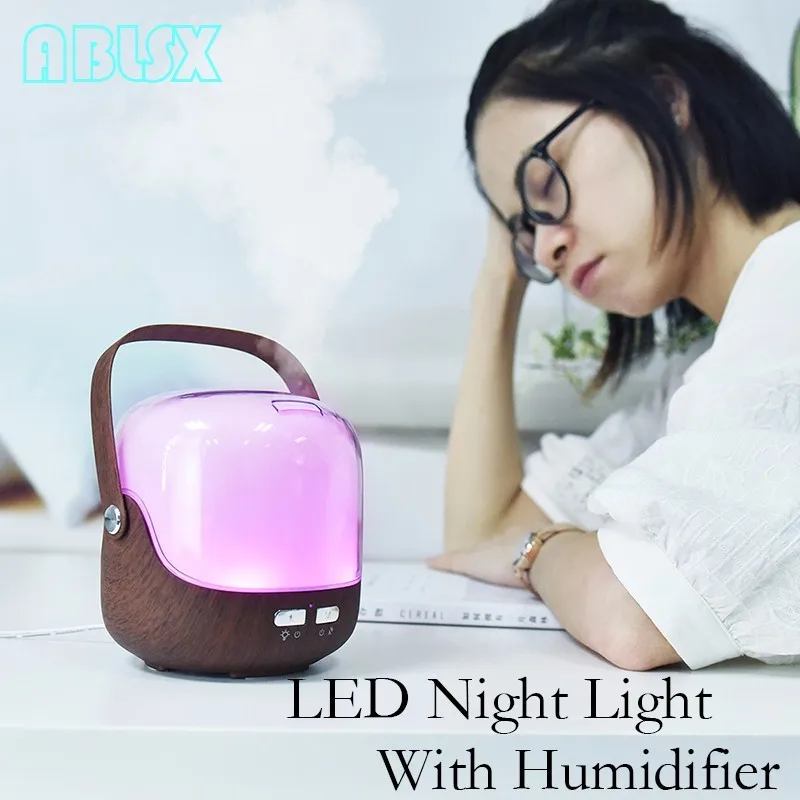 

Pudding Humidifier Night Light Aroma Diffuser Multicolor Cute Humidifiers Nightlights For Christmas Gift Led Cartoon Beside Lamp