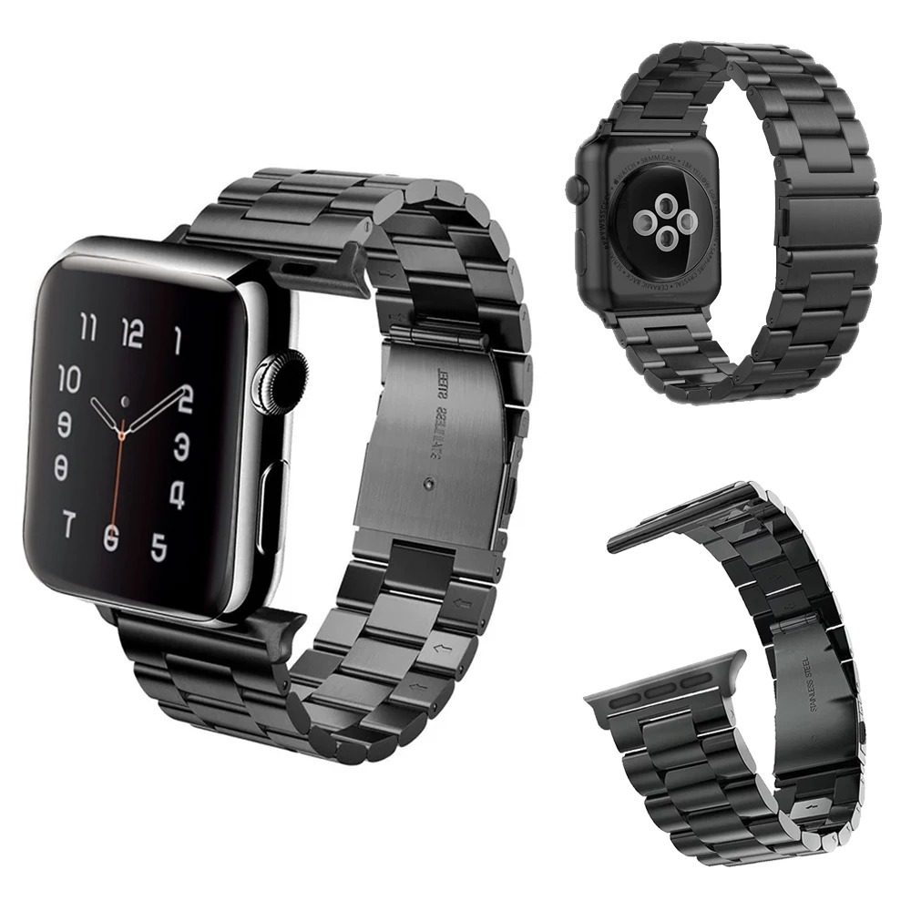 Браслет из нержавеющей стали для Apple Watch band iWatch металлический розовый ремешок с